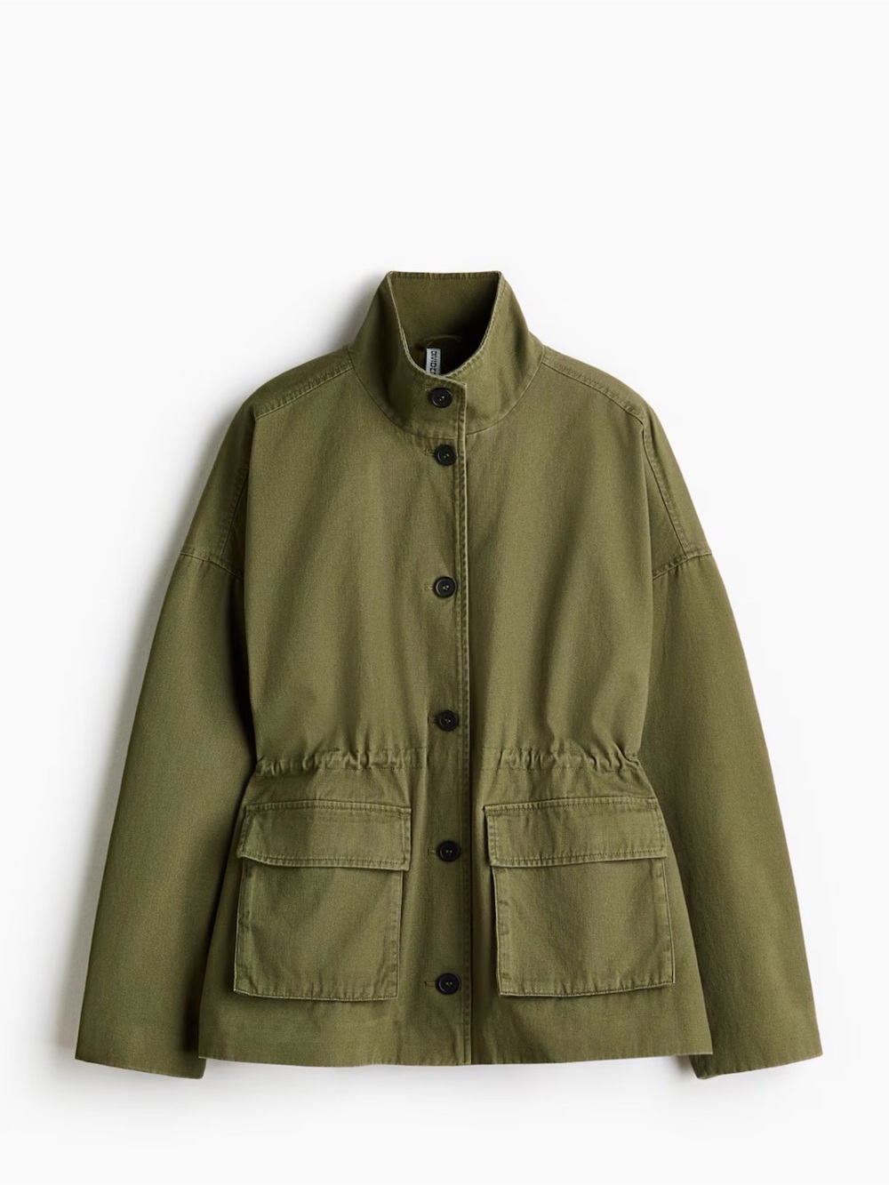 Divided Olive Green Utility Button-Front Jacket - Picture 4 of 5